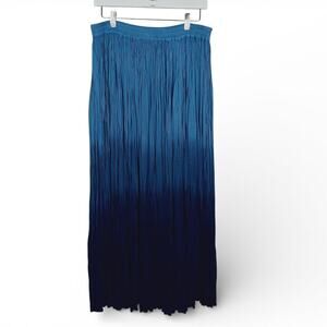 TANTRUM Broomstick Maxi Skirt Ombre Blues 100% Rayon - Size M